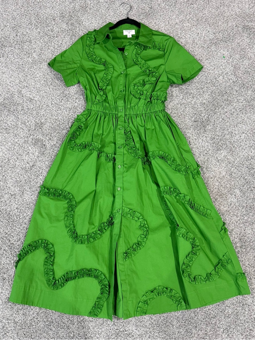 Women's Ribbon Short Sleeve Midi Shirtdress Kate Spade Target Green Women’s XS - Picture 2 of 12